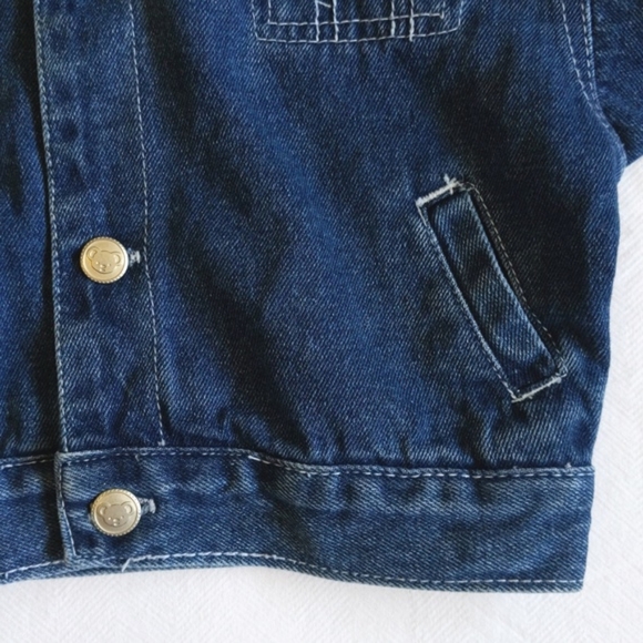 vintage teddy's choice bear embroidered denim jacket 24 months baby - Picture 5 of 8